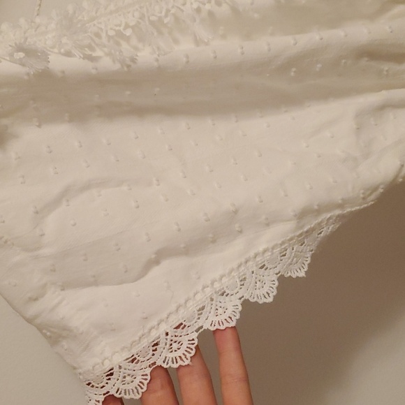 NWOT SHEIN Swiss Dot Backless Guipure Lace Trim Dress. White. Size M. - Picture 6 of 13
